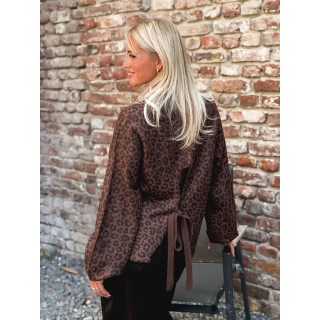 Pull léopard Marzya - Chocolat/Noir