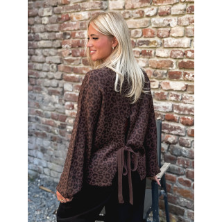 Pull léopard Marzya - Chocolat/Noir
