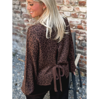 Pull léopard Marzya - Chocolat/Noir