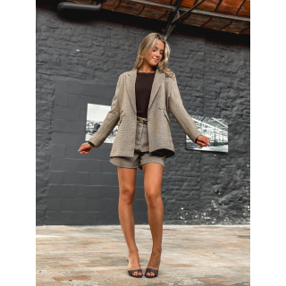 Blazer pied-de-poule Léa - Chocolat