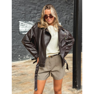 Veste en simili Elvera - Chocolat