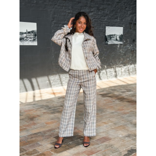 Pantalon à carreaux Juliane - Café