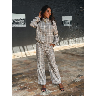 Pantalon à carreaux Juliane - Café
