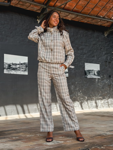 Pantalon à carreaux Juliane - Café