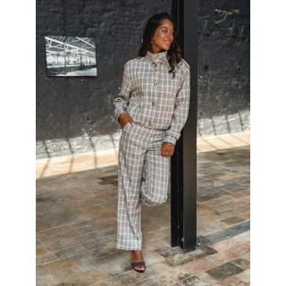 Pantalon à carreaux Juliane - Café