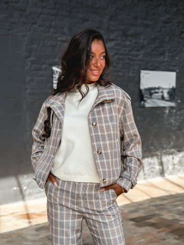 Veste à carreaux Juliane - Café Veste à carreaux Juliane - Café