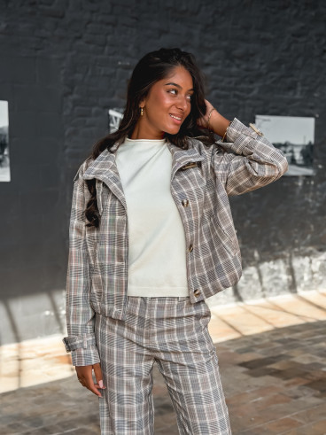 Veste à carreaux Juliane - Café Veste à carreaux Juliane - Café