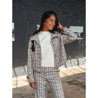 Veste à carreaux Juliane - Café