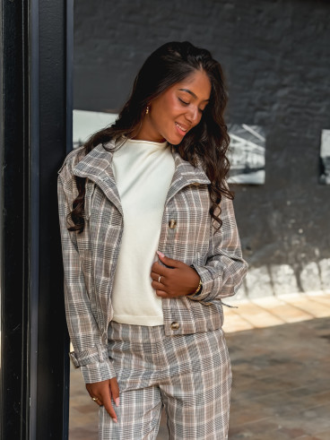 Veste à carreaux Juliane - Café Veste à carreaux Juliane - Café