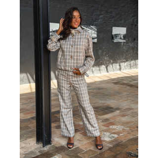 Veste à carreaux Juliane - Café