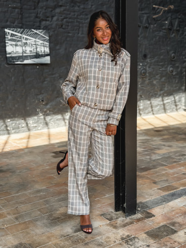 Veste à carreaux Juliane - Café Veste à carreaux Juliane - Café