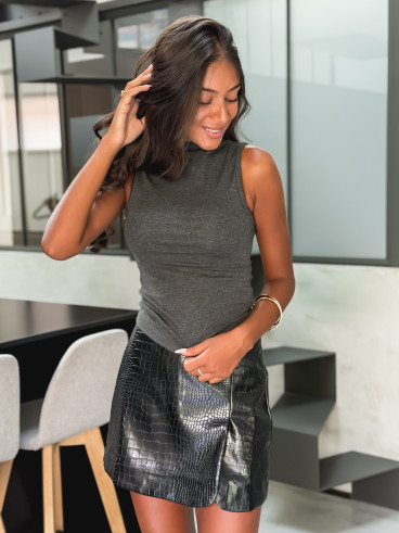 Blouse sans manches Méloé - Gris foncé