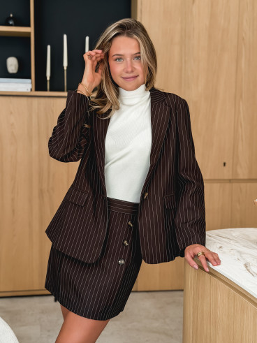 Blazer ligné Lindos - Chocolat Blazer ligné Lindos - Chocolat