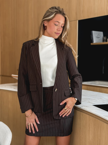 Blazer ligné Lindos - Chocolat