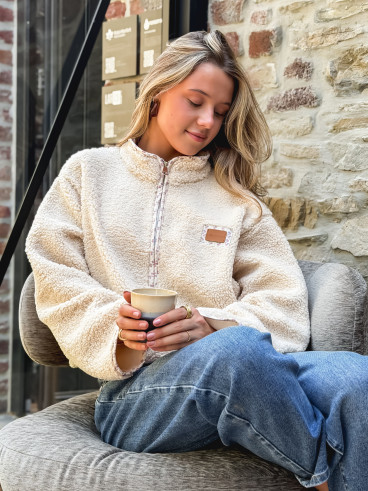Pull en teddy Avia - Beige