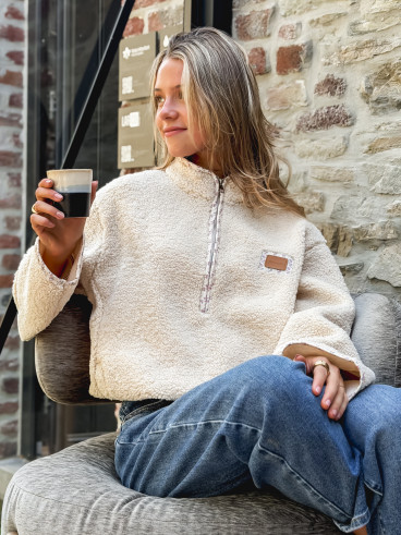 Pull en teddy Avia - Beige