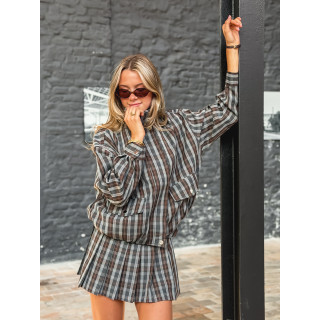 Veste à carreaux Adaline - Café
