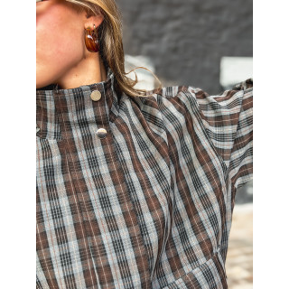 Veste à carreaux Adaline - Café
