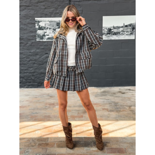 Veste à carreaux Adaline - Café