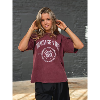 T-shirt "Vintage vibes" - Bordeaux