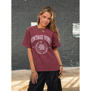 T-shirt "Vintage vibes" - Bordeaux