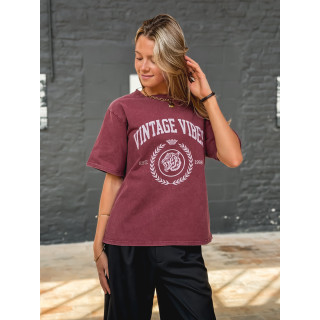 T-shirt "Vintage vibes" - Bordeaux