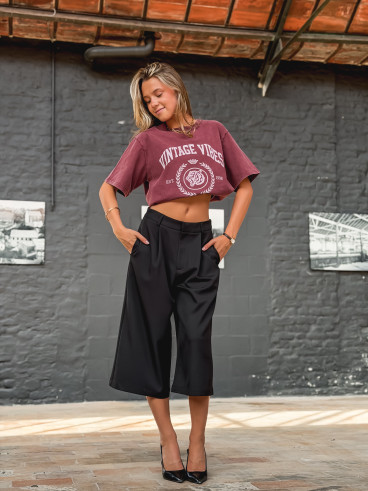 T-shirt "Vintage vibes" - Bordeaux T-shirt "Vintage vibes" - Bordeaux