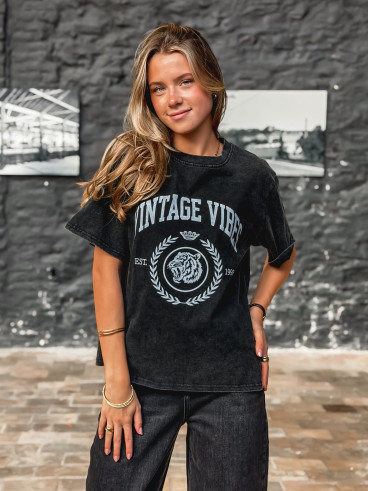 T-shirt "Vintage vibes" - Noir T-shirt "Vintage vibes" - Noir