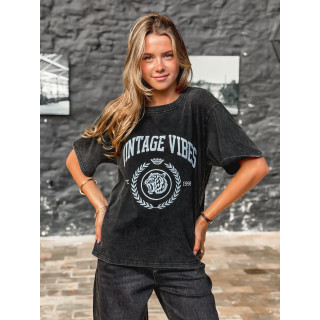 T-shirt "Vintage vibes" - Noir
