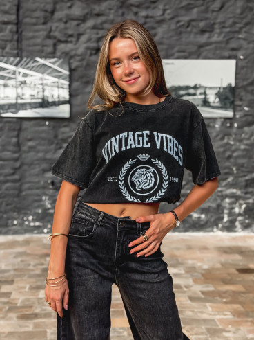 T-shirt "Vintage vibes" - Noir T-shirt "Vintage vibes" - Noir
