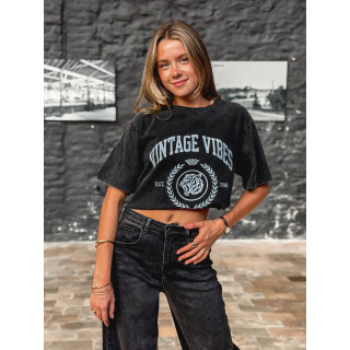 T-shirt "Vintage vibes" - Noir