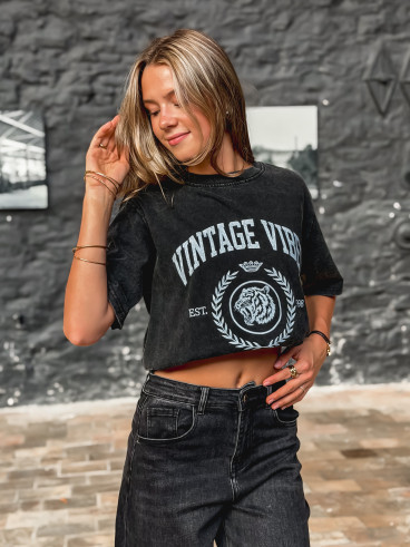 T-shirt "Vintage vibes" - Noir T-shirt "Vintage vibes" - Noir