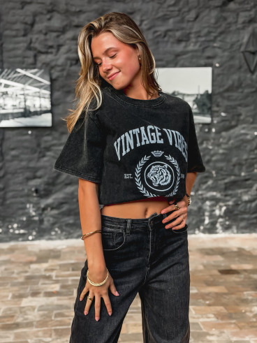 T-shirt "Vintage vibes" - Noir T-shirt "Vintage vibes" - Noir