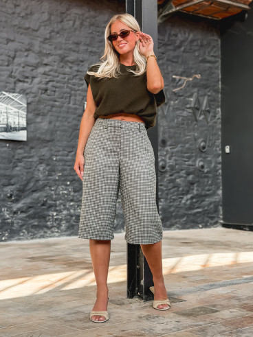 Pull fin sans manches Laélia - Kaki