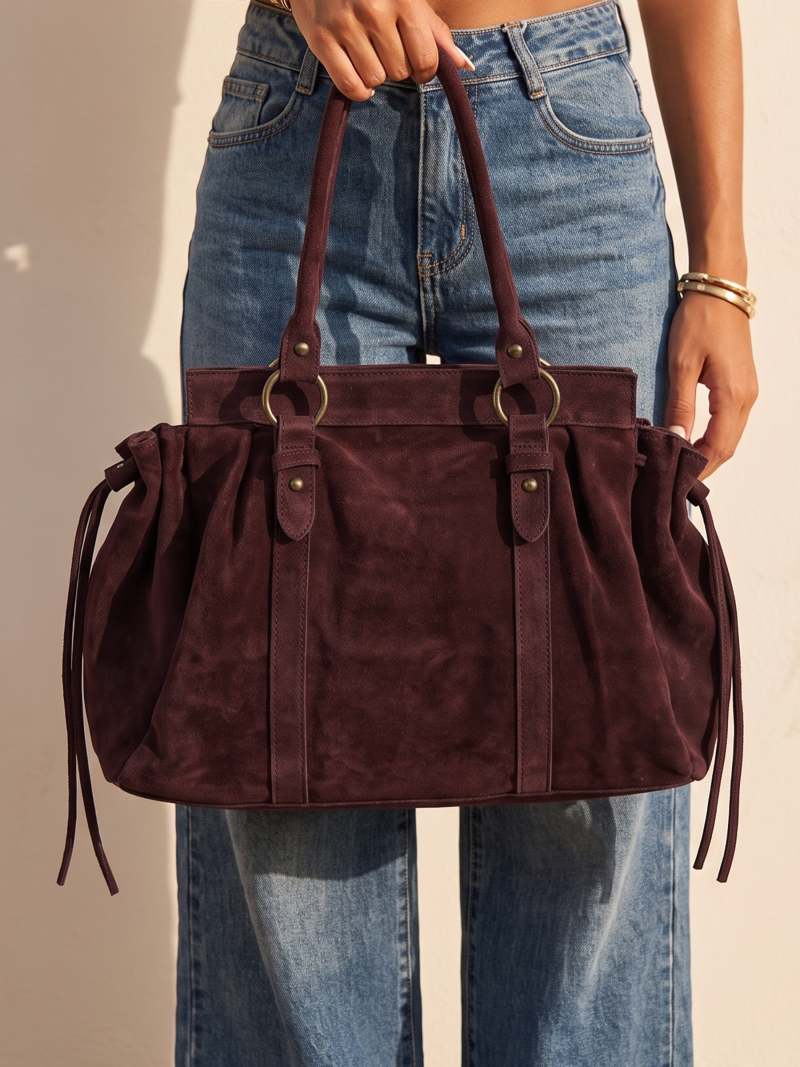 Sac en suédine Bertha - Bordeaux Sac en suédine Bertha - Bordeaux