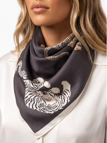 Foulard à motifs Tiger - Chocolat