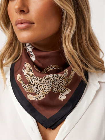 Foulard à motifs Tiger - Bordeaux