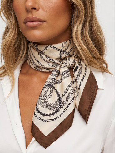 Foulard à motifs Camille - Beige