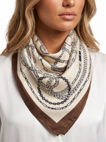 Foulard à motifs Camille - Beige
