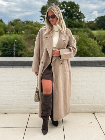 Manteau long Anne - Taupe