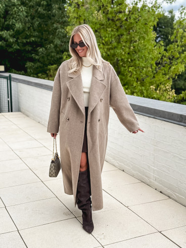 Manteau long Anne - Taupe