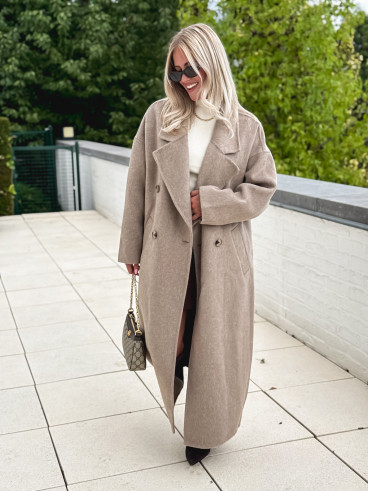 Manteau long Anne - Taupe