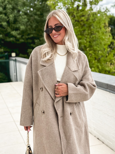 Manteau long Anne - Taupe