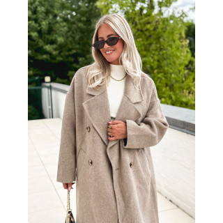 Manteau long Anne - Taupe