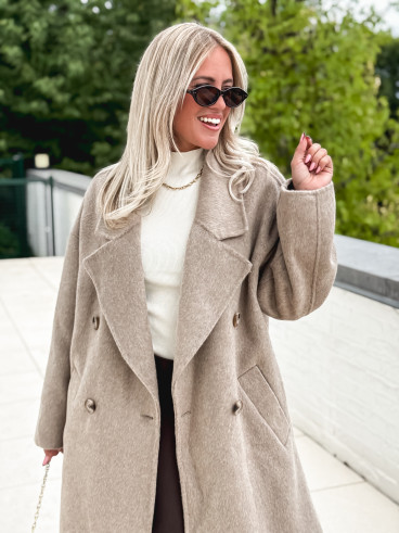 Manteau long Anne - Taupe