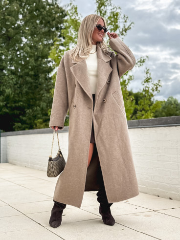 Manteau long Anne - Taupe