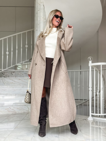Manteau long Anne - Taupe
