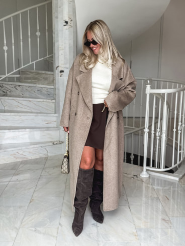 Manteau long Anne - Taupe
