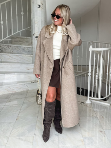 Manteau long Anne - Taupe