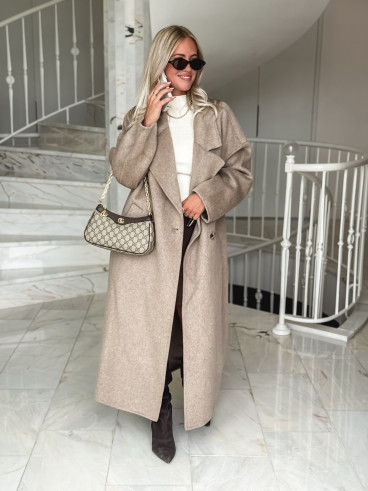 Manteau long Anne - Taupe